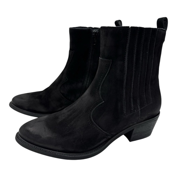 David Tate Baya Western Bootie black leather size 7 M - Picture 4 of 12